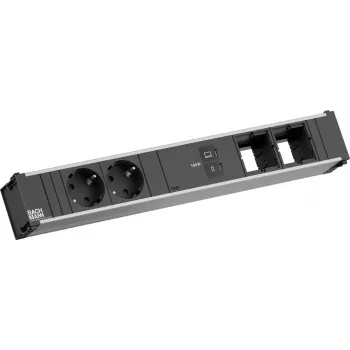 Strāvas sadalītājs Bachmann CONI ar 2x CEE 7/3 ligzdām un 1x USB-C 100W, 2 kabeļa savienotājiem, 0.2 m kabelis