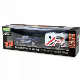 Amewi 22680 RC pikaps 1:64 mērogā RTR ar piekabi, zils