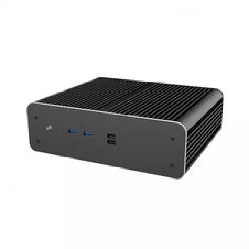 Akasa Euler CMX Mini-ITX bezventilatoru korpuss A-ITX61-S1B — melns, mini šasija pasīvi dzesētām sistēmām