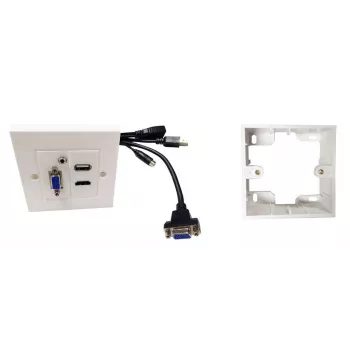 Sienas kontaktligzda ar HDMI, VGA, USB A, 3.5 mm audio – Vivolink WI221293