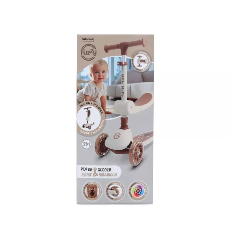 Bērnu skrejritenis milly mally Milly Mally Scooter Fuzzy Classic, bēšs