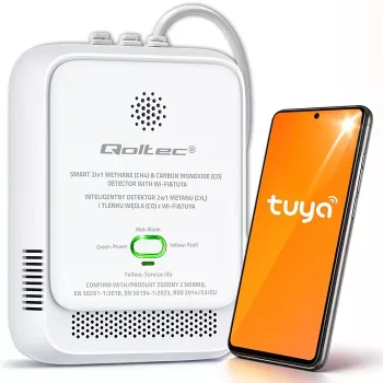 Gāzes un oglekļa monoksīda noplūdes detektors QOLTEC 52654 — dabasgāzes un CO sensors