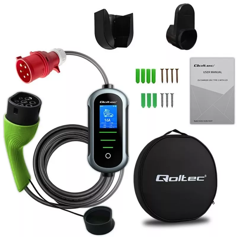Elektroauto lādētājs QOLTEC 11 kW 400 V CEE 16 A ar WiFi