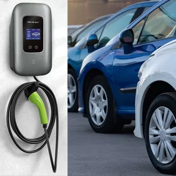 EV uzlādes stacija QOLTEC 3-fāžu 22 kW 32 A ar WiFi (modelis 52723)