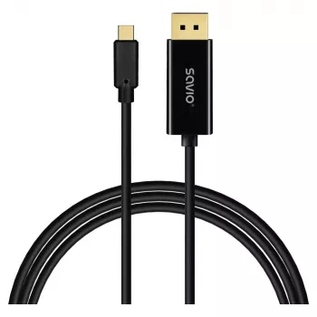 Kabelis SAVIO CL-207 USB-C uz DisplayPort 2,0 m, atbalsta DisplayPort 1.2