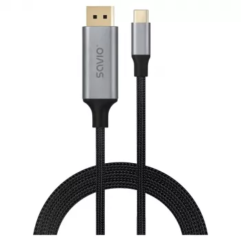 USB-C uz DisplayPort kabelis SAVIO CL-208 (DisplayPort 1.2, 2 m)