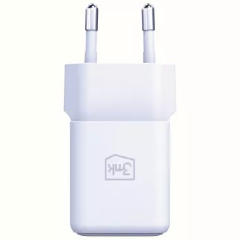 3MK Hyper GaN lādētājs 20W 1xUSB-A 1xUSB-C PD QC4+ balts