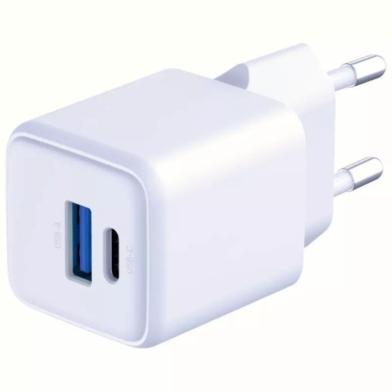 3MK Hyper GaN lādētājs 20W 1xUSB-A 1xUSB-C PD QC4+ balts