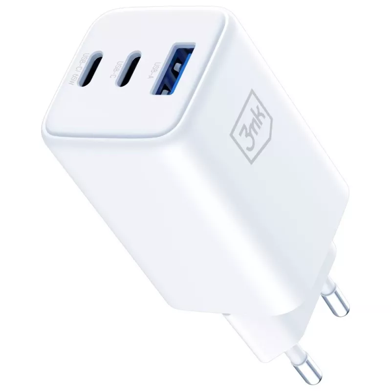 3MK Hyper GaN 65W QC4+ lādētājs — USB GaN ātrais lādētājs 65W ar QC4+ atbalstu