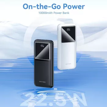Power Bank USB 10000mAh 22.5W Melns FHKB0 Vention