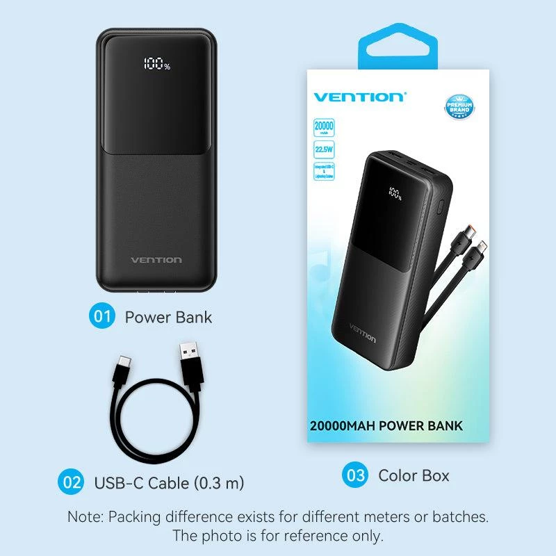 Power Bank USB 20000mAh 22.5W Balts FHPW0 Vention