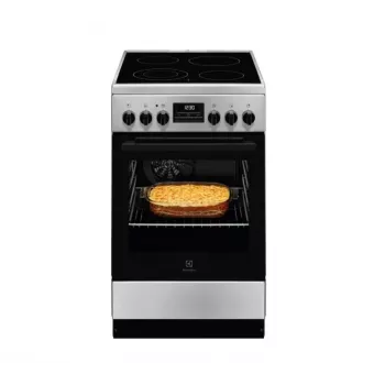 Brīvi stāvoša plīts Electrolux LKR540266X — keramikas virma, elektriskā cepeškrāsns 57 L, nerūsējošais tērauds, energoklase A, 50 cm