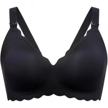 Momcozy YN46 (M) | Bezšuvju Ziedu Krūšturis Barošanai Push-up | Melns Floral