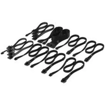 Corsair Premium Sleeved DC Cable Pro Kit, Type-5 barošanas blokiem - melns