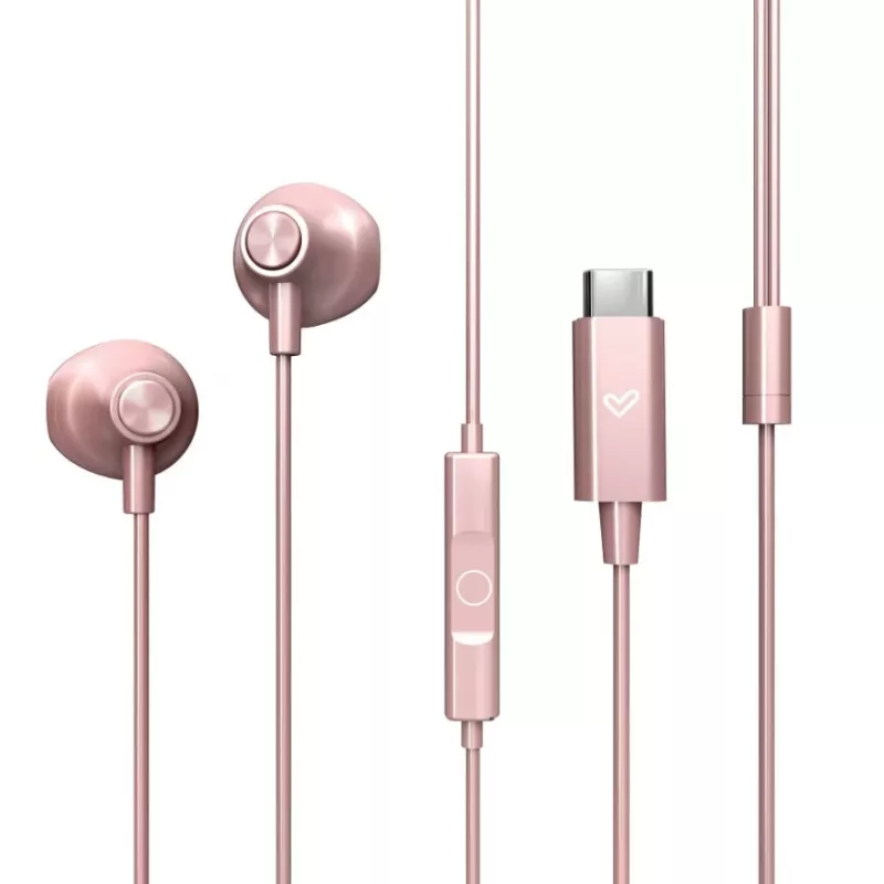 Austiņas Energy Sistem EasyPods, vadu, USB-C, rozā zelts