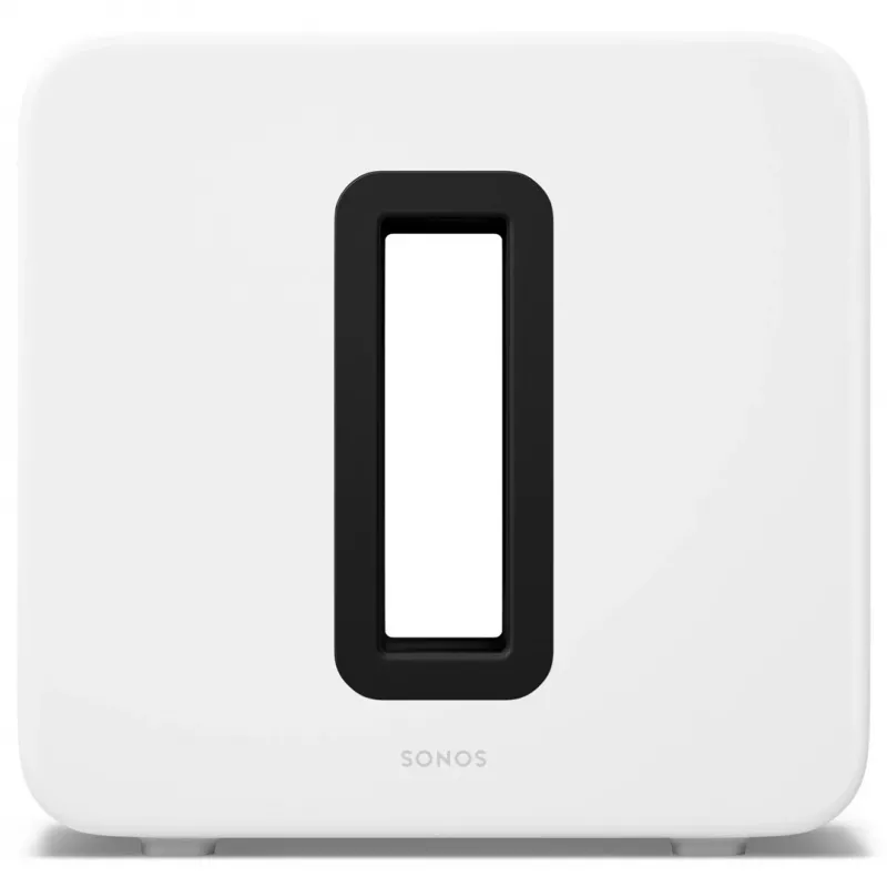 Aktīvais zemfrekvenču skaļrunis Sonos Sub 4 — D klases pastiprinātājs, AC 110–240V, 40.2×15.8×38.9 cm, Melns vai Balts