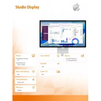 Apple Studio Display (Standard stikls) ar regulējamu augstumu un slīpumu statīvu