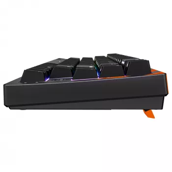 Mehāniskā spēļu tastatūra Cherry K5 PRO TMR COMPACT — 65% AZERTY, USB vads, RGB fona apgaismojums, Melns/Oranžs