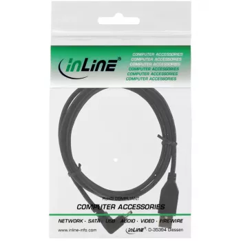 InLine USB 2.0 kabelis USB A tēviņš uz Mini-USB B tēviņš, 90° augšup leņķa savienotāji, 1,5 m, melns