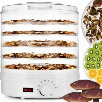 Extralink Home Liela žāvētāja sēnēm, augļiem, dārzeņiem un garšaugiem Powerful Pro 500W + 5 paplātes 27cm Balta
