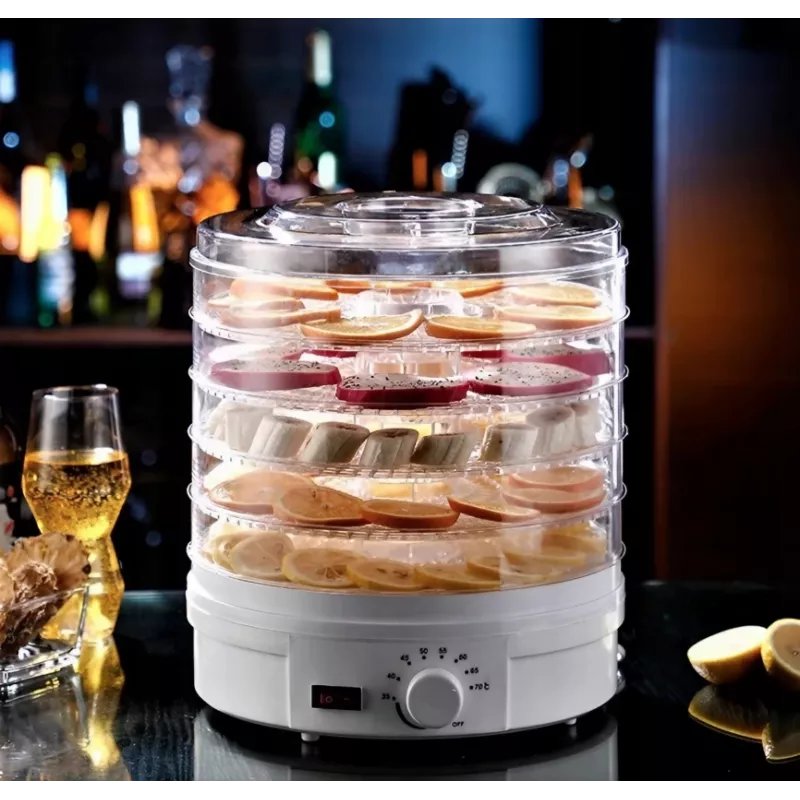 Extralink Home Liela žāvētāja sēnēm, augļiem, dārzeņiem un garšaugiem Powerful Pro 500W + 5 paplātes 27cm Balta
