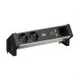 BACHMANN DESK2 ALU BLACK 2x kontaktligzda ar zemējumu 1x USB lādētājs 1x ABD GST18