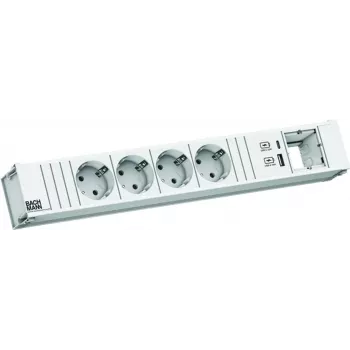 Pagarinātājs Bachmann CONI 4x CEE7/3 model 912.702 — 4 kontaktligzdas, kompakts dizains