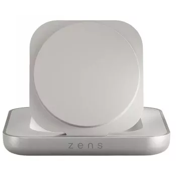 Bezvadu magnētiskais naktsgaldiņa lādētājs Zens ZESC20W/00 — balts, MagSafe saderīgs, 15W bezvadu uzlāde
