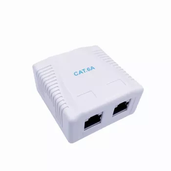 GEMBIRD Gniazdo natynkowe 2×RJ45 Cat6A FTP - sienas montāžas ekranēts tīkla outlets