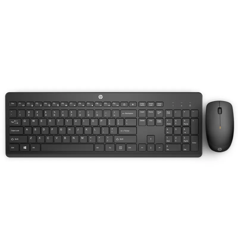 HP 230 bezvadu tastatūras un peles komplekts, pilna izmēra, RF bezvadu, membrānas, melns, pele iekļauta