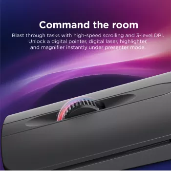 Bezvadu ambidekss Bluetooth pele Lenovo 4Y51T62792 — IR LED, 4000 DPI, 7 pogas, ritenītis, pelēka