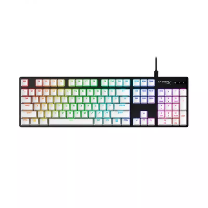 HP HyperX pilns taustiņu komplekts, balts, PBT, ar gaismas caurlaidību