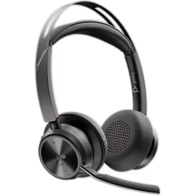 HP Poly Voyager Focus 2-M USB-C-C austiņas ar uzlādes staciju un USB-C/A adapteri, Poly+ 3 gadi