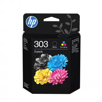 HP 303 oriģinālās tintes kasetnes, 2 iepakojumā (melns + trīskrāsu), standarta ietilpība