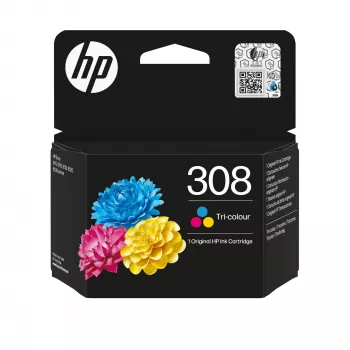 Kasetne HP 308 Tri-color Original (Ciāna/Magenta/Dzeltena)