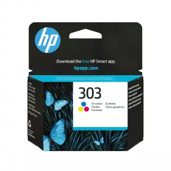 HP 303 Original trīskrāsu tintes kārtridžs, ciāna, fuksīna, dzeltena