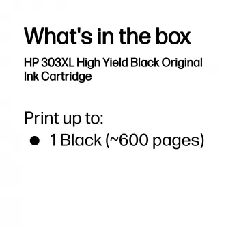 HP 303XL augstas ietilpības melna oriģinālā tintes kasetne