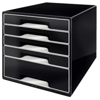 Leitz Desk Cube 5 atvilktņu kaste, melna