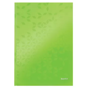 Leitz Notebook WOW A4 ar cietajiem vākiem, līnijots, 90g/80lapas, Raksts, Zaļš