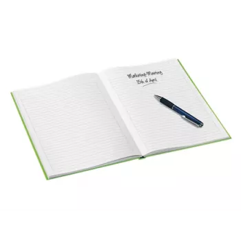 Leitz Notebook WOW A4 ar cietajiem vākiem, līnijots, 90g/80lapas, Raksts, Zaļš