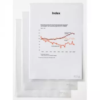 Hetzel Standard dokumentu kabata, A4, PP, graudaina, 0,11 mm, atvērta augšpusē un sānos (21675090)