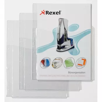 Rexel papīra kabata ar priekšējo kabatiņu, 210 x 297 mm (A4), caurspīdīga, PVC, 0,18 mm, 220 mm, 318 mm