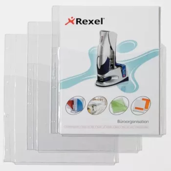 Rexel papīra kabata ar priekšējo kabatiņu, 210 x 297 mm (A4), caurspīdīga, PVC, 0,18 mm, 220 mm, 318 mm