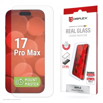 Rūdīta stikla aizsargplēve e.v.i. Displex (10H) Apple iPhone 17 Pro Max — izturīga pret skrāpējumiem, triecieniem un netīrumiem, 1 gab.