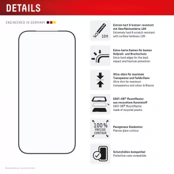 Displex Premium ekrāna aizsargs (Pilns pārklājums, 10H) Apple iPhone 17, Pilns pārklājums