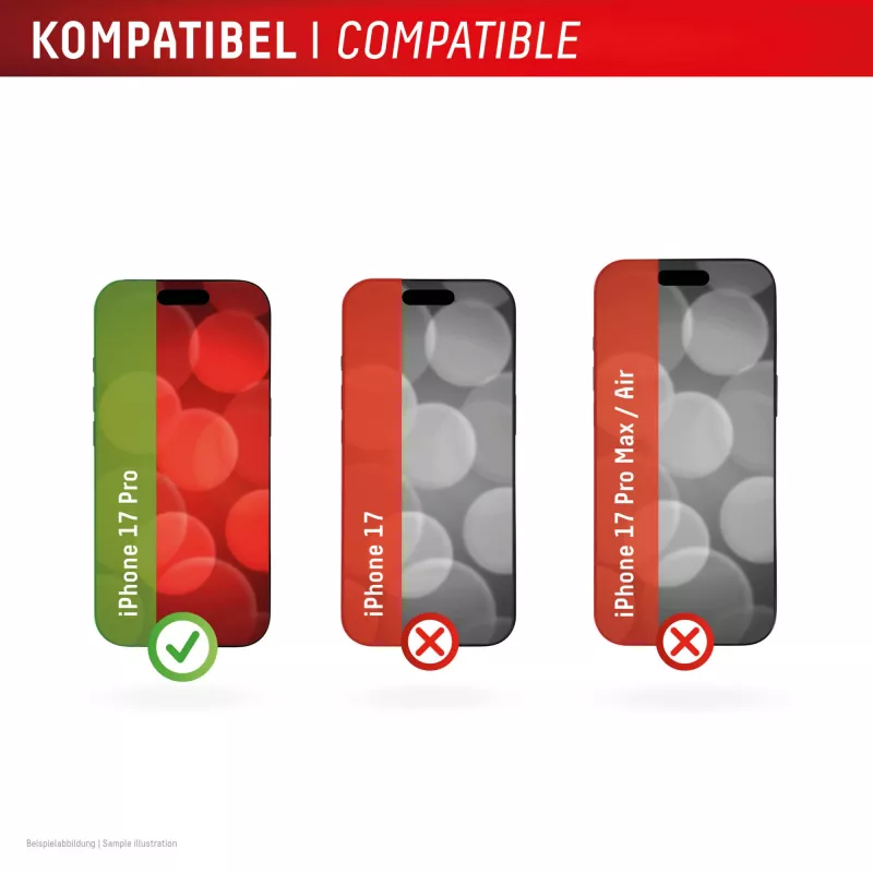 Displex iPhone 17 Pro Premium ekrāna aizsargs ar Mount Master — caurspīdīgs/melns