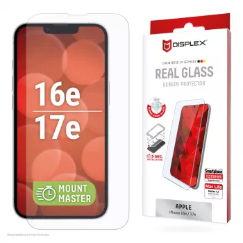 Rūdīta stikla aizsargplēve e.v.i. Displex (10H) Apple iPhone 16e/17e — izturīga pret skrāpējumiem, netīrumiem un triecieniem, caurspīdīga