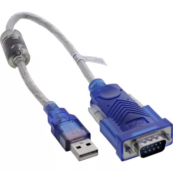 InLine 33304X USB uz Serialo Adaptera Kabelis ar Ferīta Serdi, USB-A uz 9-pin Sub-D Vīrišķo