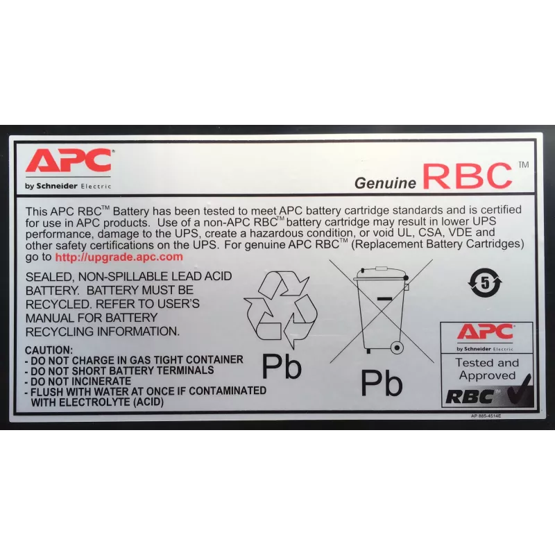 APC akumulatora nomaiņas kasete RBC6 (OEM), Slēgtais svina-skābes (VRLA), Melna, 7.68 kg, 195.6 x 152.4 x 94 mm, 0 - 40 °C, 0 - 95%