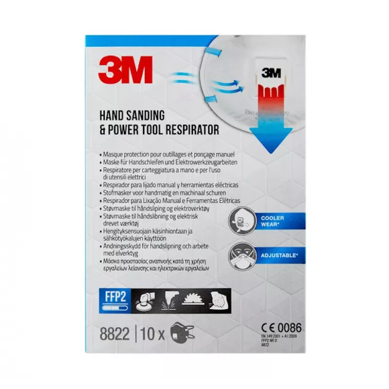 3M 8822 FFP2 elpošanas maska kausveida 10 gab.